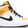 Wmns Air Jordan 1 Mid ‘Perforated – White University Gold’ BQ6472-107