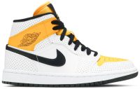 Wmns Air Jordan 1 Mid ‘Perforated – White University Gold’ BQ6472-107