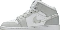 Air Jordan 1 Mid SE GS ‘Swoosh Logo-Grey Camo’ DD3235-100