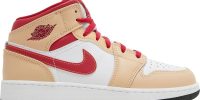 Air Jordan 1 Mid GS ‘Light Curry Cardinal Red’ 554725-201