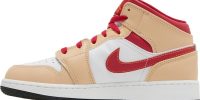 Air Jordan 1 Mid GS ‘Light Curry Cardinal Red’ 554725-201