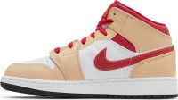 Air Jordan 1 Mid GS ‘Light Curry Cardinal Red’ 554725-201