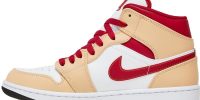 Air Jordan 1 Mid ‘Light Curry Cardinal Red’ 554724-201