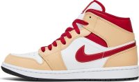 Air Jordan 1 Mid ‘Light Curry Cardinal Red’ 554724-201