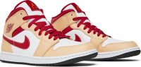 Air Jordan 1 Mid ‘Light Curry Cardinal Red’ 554724-201