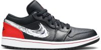 Air Jordan 1 Low ‘Brushstroke Swoosh – Black Red’ DA4659-001