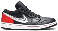 Air Jordan 1 Low ‘Brushstroke Swoosh – Black Red’ DA4659-001