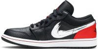 Air Jordan 1 Low ‘Brushstroke Swoosh – Black Red’ DA4659-001