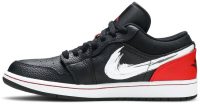 Air Jordan 1 Low ‘Brushstroke Swoosh – Black Red’ DA4659-001